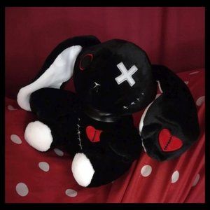 New Goth Black VooDoo Bunny Rabbit Plushie Doll